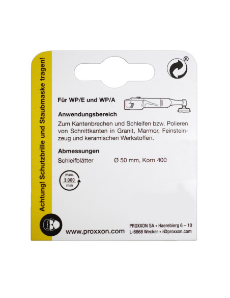 Proxxon 28659, Set 3 discuri diamantate pentru slefuire si lustruire, GR400, diametru 50mm, pentru WP/A si WP/E