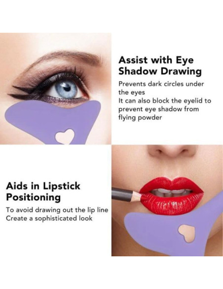 Sablon multifunctional 4in1 Eyeliner din silicon pentru machiaj, Mov
