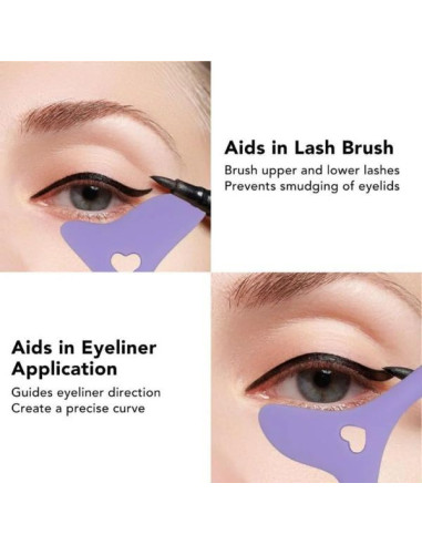 Sablon multifunctional 4in1 Eyeliner din silicon pentru machiaj, Mov