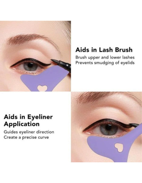 Sablon multifunctional 4in1 Eyeliner din silicon pentru machiaj, Mov