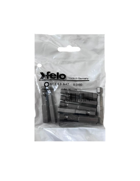 Set 10 biti Felo, seria Industrial profil HEX, E6.3, HX8.0, 50mm