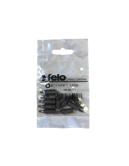 Set 10 biti Felo, seria Industrial profil HEX, C6.3, HX2.5, 25mm