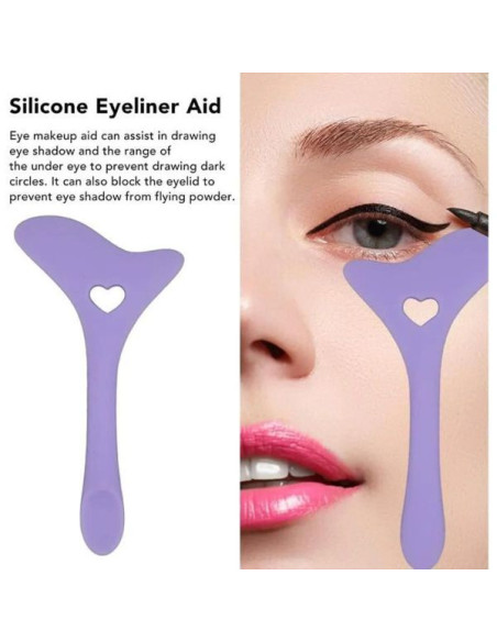 Sablon multifunctional 4in1 Eyeliner din silicon pentru machiaj, Mov