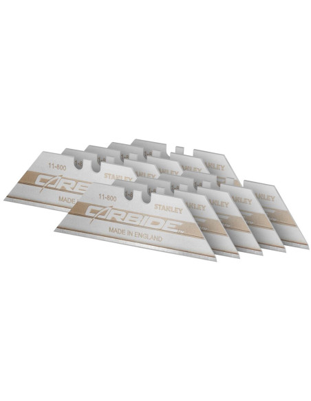 Stanley 2-11-800, Set de 10 lame trapezoidale Fatmax Carbide cu lungimea de 62mm si latimea de 19mm
