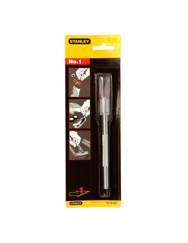 Stanley 0-10-401, Cutit de precizie, maner rotund pentru o buna aderenta, 132mm + o lama