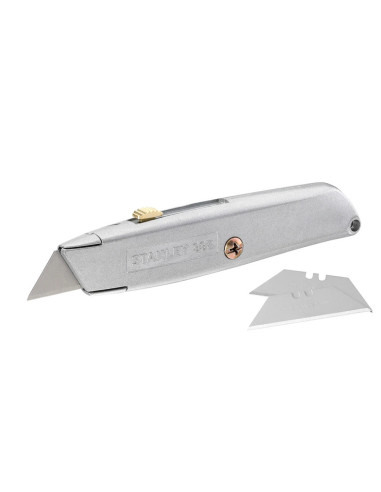 Stanley 2-10-099, Cutter metalic 99E cu lama retractabila, 160mm + 3 lame trapezoidale 62mm