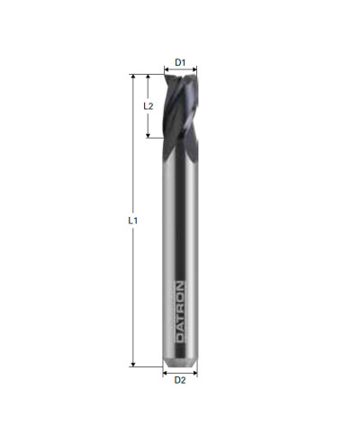 Freza cu 3 caneluri pentru otel, Datron 0068552, 1.75x3.0mm