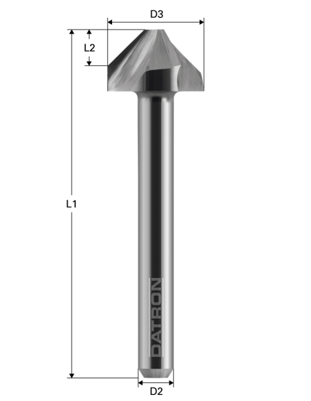 Freza cu 3 caneluri, Datron 0068485D, 4.0x4.0x6.0mm