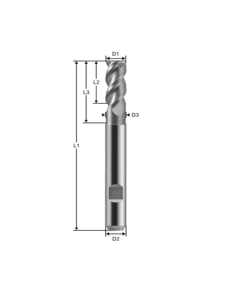 Freza cu 3 caneluri, Datron 0068035A, 5.0x6.0mm