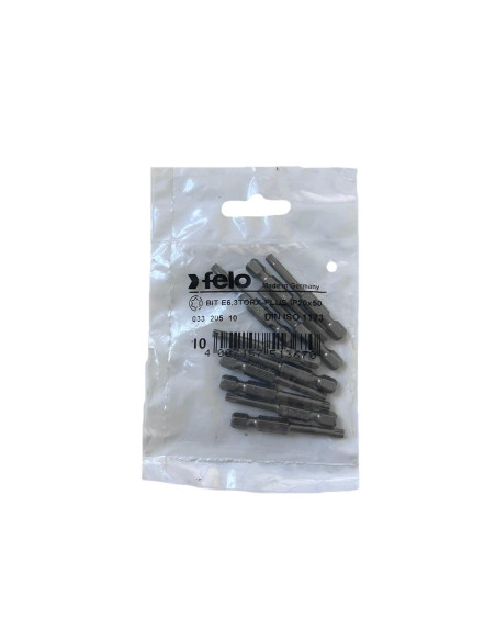 Set 10 biti Felo, seria Industrial profil Torx Plus, E6.3, IP20, 50mm