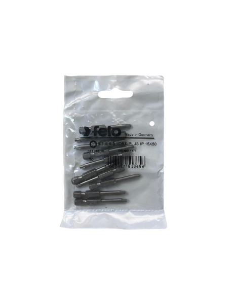 Set 10 biti Felo, seria Industrial profil Torx Plus, E6.3, IP15, 50mm