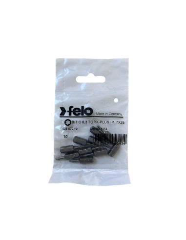 Set 10 biti Felo, seria Industrial profil Torx Plus, C6.3, IP7, 25mm
