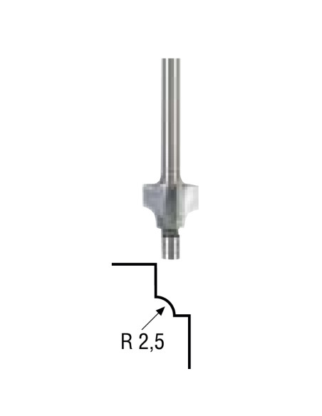Freza cu radius concav R2.5mm