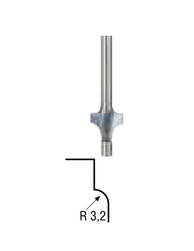 Freza cu radius concav R3,2mm, Proxxon 29036