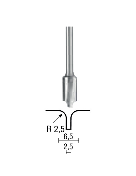 Freza combinata pentru canale, 2.5/6.5mm, Proxxon 29034