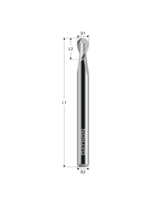 Freza cu varf rotund, Datron 0068404, doua caneluri, 4.0x5.0x6.0mm 2