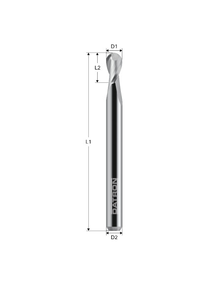 Freza cu 2 caneluri, Datron 00684007, 0.7x2.1x3.0mm