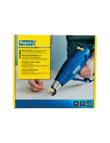 Rapid 5001341, Pistol cu aer cald R1800, temperatura reglabila in 2 trepte 300 si 550 grade, 1800W, 250-450l/min