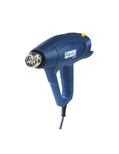 Rapid 5001350, Set pistol cu aer cald R1800, temperatura 300-550 grade, 1600W, debit reglabil in 2 trepte 250-450l/min, + geanta
