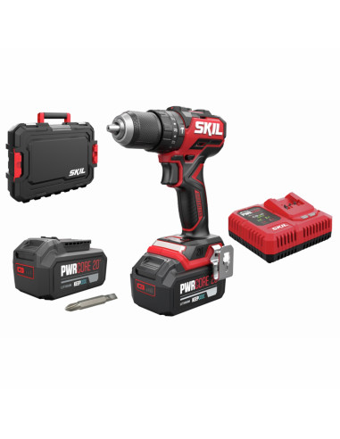 SKIL 3075 HB masina de gaurit cu percutie compact Brushless, 0-500/0-1800/min, geanta de transport+set de 6 biti, incarcator, 2x