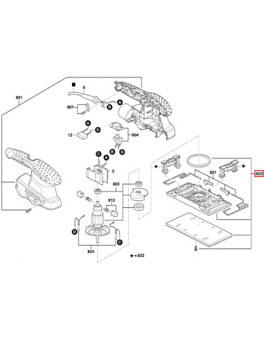 SKIL 2610Z06065 , Kit placa de baza pentru slefuitorul cu vibratii 7338