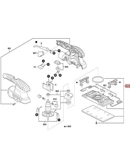 SKIL 2610Z06065 , Kit placa de baza pentru slefuitorul cu vibratii 7338