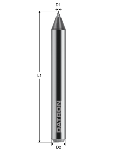 Freza pentru gravura otel, Datron 0068521, 45 grade, 0.1x40x4.0mm