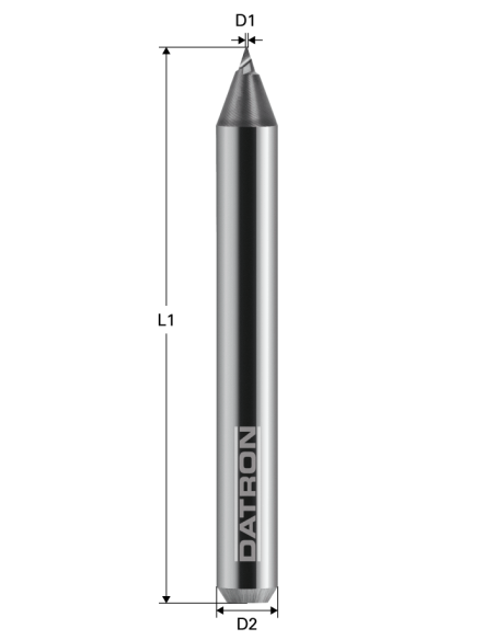 Freza pentru gravura otel, Datron 0068521A, 45 grade, 0.3x40x4.0mm