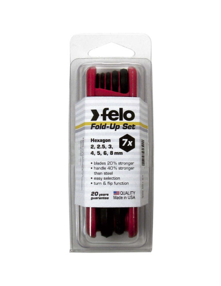 Felo 34500701, Set 7 chei HEX de buzunar, HEX 2.0-8.0mm