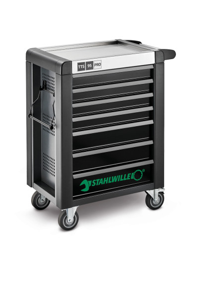 Stahlwille 98830193, Carucior pentru atelier 95/250QR, 7 sertare cu glisiere, inchidere centralizata, 250 unelte, capacitate 750