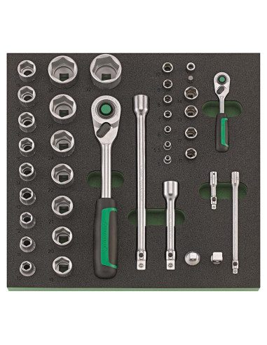 Stahlwille 98830194, Banc de lucru mobil WB 621/161QR, 7 sertare cu glisare completa, compartiment lateral, blat din lemn, inchi