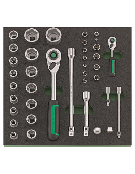 Stahlwille 98830194, Banc de lucru mobil WB 621/161QR, 7 sertare cu glisare completa, compartiment lateral, blat din lemn, inchi