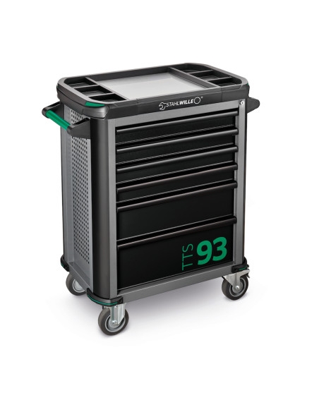 Stahlwille 98830178, Carucior pentru atelier 93/157QR, 6 sertare cu glisiere, blocare centrala si 157 unelte