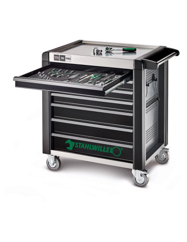 Stahlwille 81200169, Carucior pentru atelier 98/7 PRO, 7 sertare cu glisiere, inchidere centralizata, capacitate 1400kg, doar ca