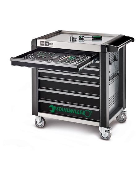 Stahlwille 81200169, Carucior pentru atelier 98/7 PRO, 7 sertare cu glisiere, inchidere centralizata, capacitate 1400kg, doar ca