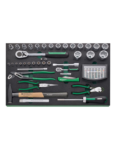 Stahlwille 98830177, Carucior pentru atelier 93/130, 6 sertare cu glisiere, blocare centrala si 130 unelte