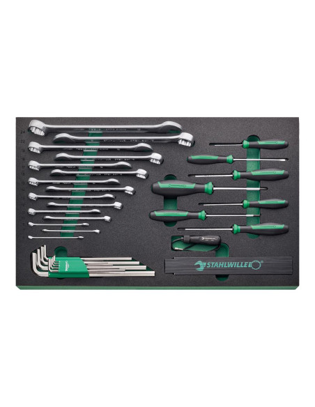 Stahlwille 98830177, Carucior pentru atelier 93/130, 6 sertare cu glisiere, blocare centrala si 130 unelte