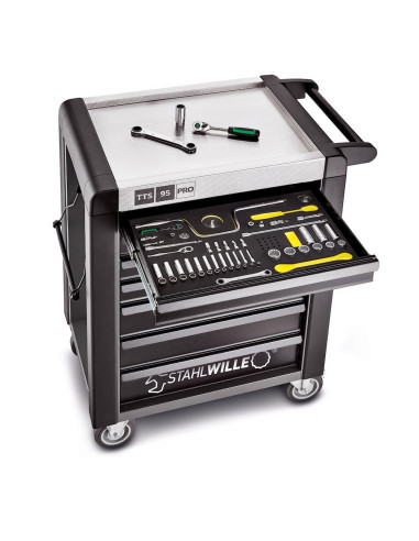 Stahlwille 81200163, Carucior pentru atelier 95/7 PRO, 7 sertare cu glisiere, inchidere centralizata, capacitate 750kg, doar car