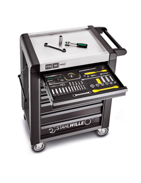 Stahlwille 81200163, Carucior pentru atelier 95/7 PRO, 7 sertare cu glisiere, inchidere centralizata, capacitate 750kg, doar car