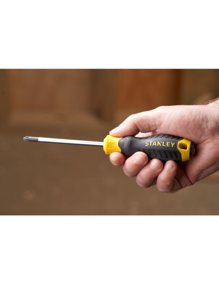Stanley STHT16163-0, surubelnita Cushion Grip cu varful cruce Pozidrive PZ2 si lungimea tijei de 100mm, PZ2x100