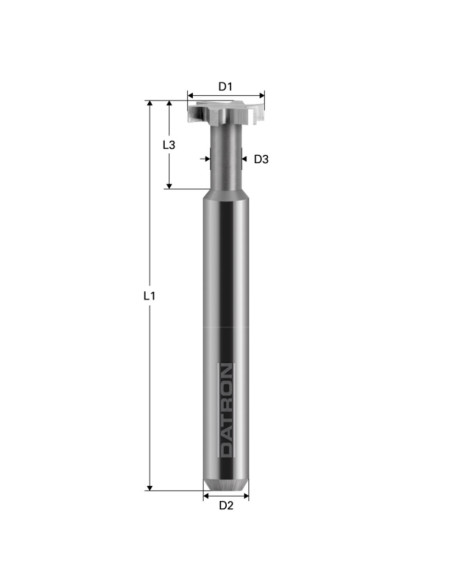 Freza T-Slot, 4 caneluri, Datron 0068424A, 8.0x1.3x8.0mm