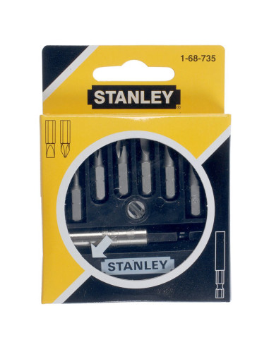 Stanley 1-68-635, Set 6 biti, 25 mm, 1/4", SL si PH, include adaptor magnetic pentru biti