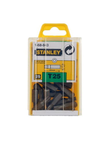 Stanley 1-68-843, set 25 biti, 25 mm, 1/4", TX25, fixare C6.3