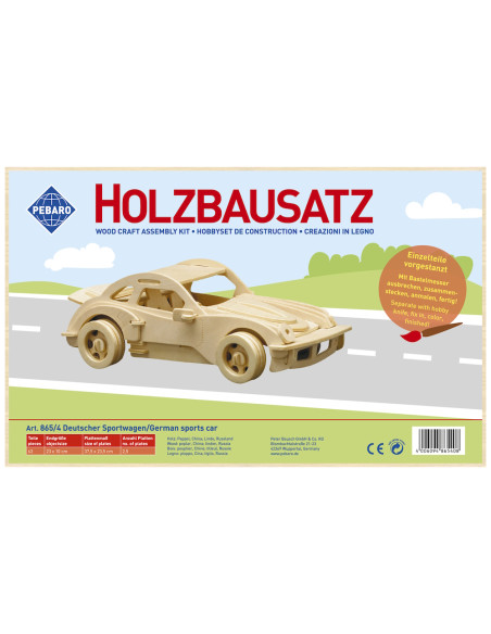 Pebaro 865/4, Kit constructie din lemn, masina sport germana, 61 piese