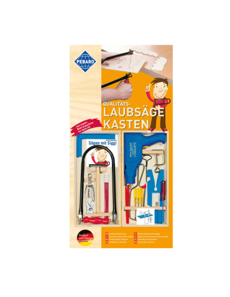 Pebaro 455, Set traforaj in cutie de lemn + masina de gaurit + unelte