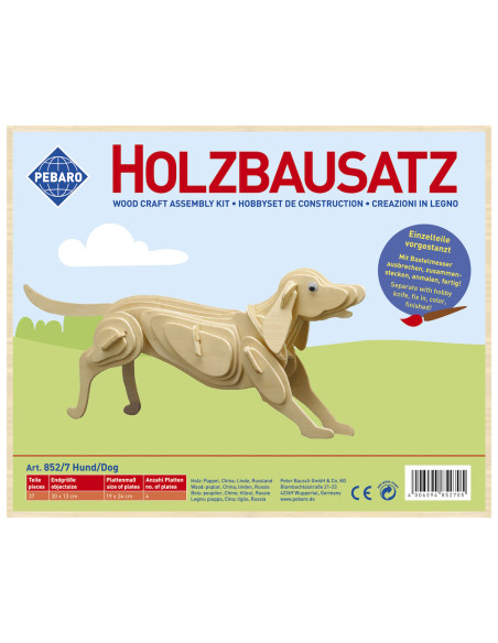 Pebaro 852/7, Kit constructie din lemn, caine, 37 piese