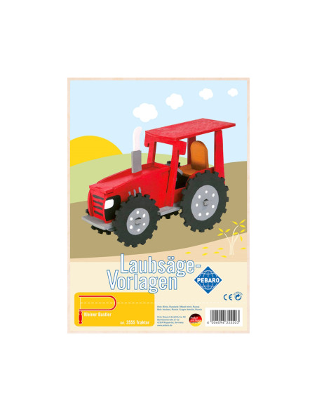 Pebaro 355S, Sablon din lemn, tractor, pentru traforaj, dimensiunea A4