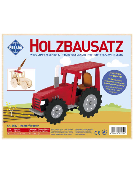 Pebaro 851/1, Kit constructie din lemn, tractor, 26 piese