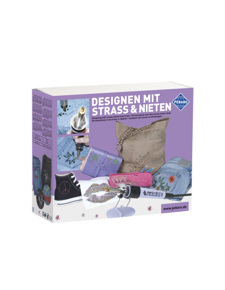 Pebaro 0259, Set complet pentru decorare cu strasuri si nituri, include 440 de pietricele decorative + alte accesorii