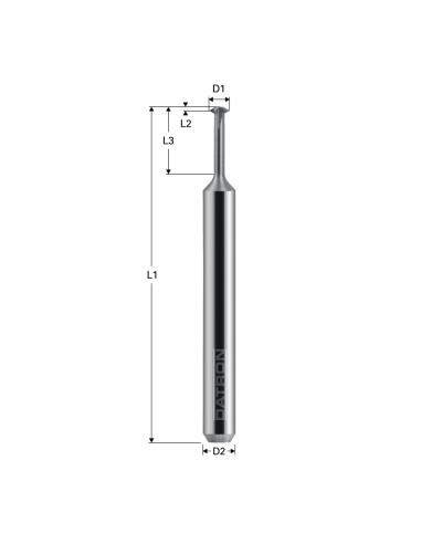 Freza pentru filetare 4 caneluri, Datron 0068420, 2.0x0.20x3.0mm, M2.5 - M4